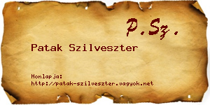 Patak Szilveszter névjegykártya